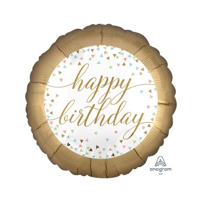 Balão Std Birthday Confetti Gold