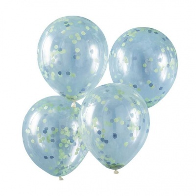 Balões Blue and Green Confetti,pk/5