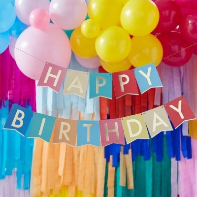 Banner Multi-Coloured Happy Birthday