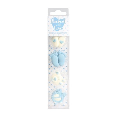 Decorações Açucar Baby Blue,pk/13