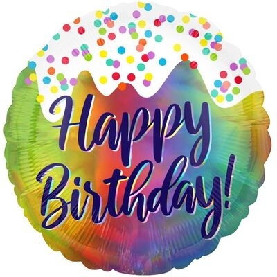 Balão Standart Frosted Confetti HB Irridescente