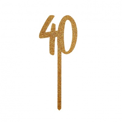Cake Topper Acrilico - 40 Gold