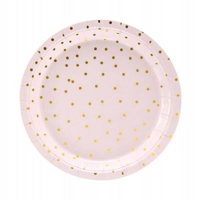 Pratos Polka Dots Light Pink 18cm,pk/6
