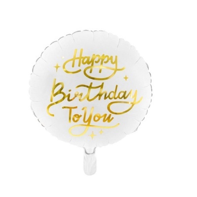 Balão HBirthday Branco Std