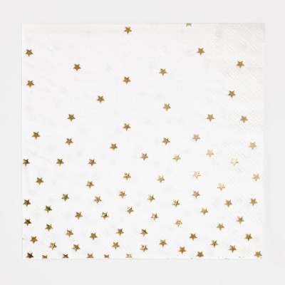 Guardanapos Golden Stars,pk/16