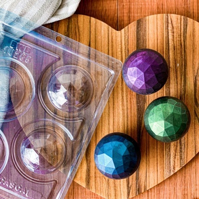 Forma Chocolate Especial 3 Partes - Esfera Lapidada 60mm