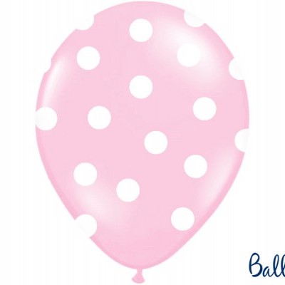 Balões 30cm, Dots, Pastel Baby Pink,pk/6