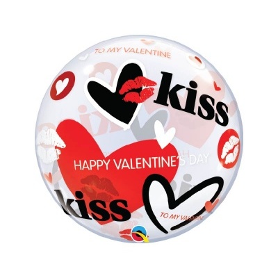 Balão Single Bubble Valentine Kisses