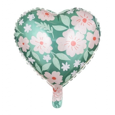 Balão Coração e Flores, 45cm