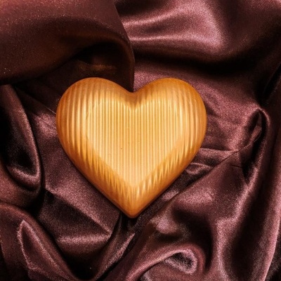 Forma Chocolate Especial 3 Partes - Coração Listrado 350g