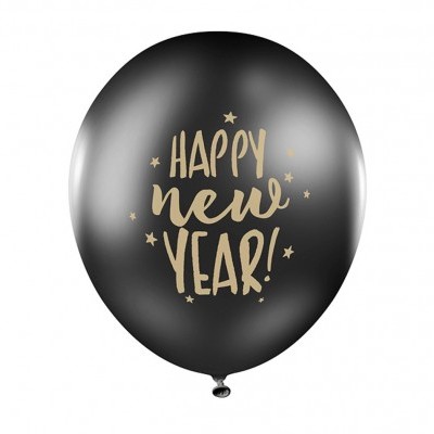 Balões Hp new Year Pastel Black,pk/6