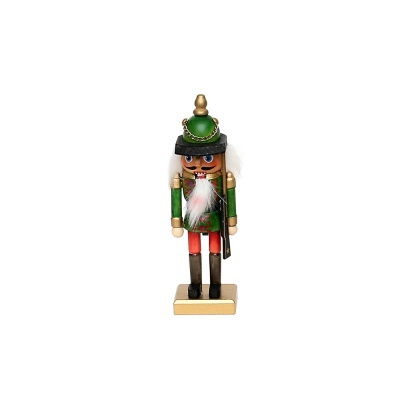 Nutcracker de madeira pintada com barba branca