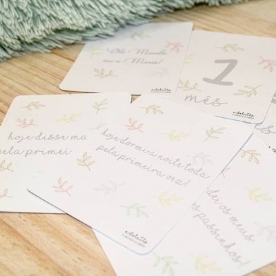 CARTÕES PARA BEBÉ/BABY MILESTONES CARDS FOLHAS PASTEL