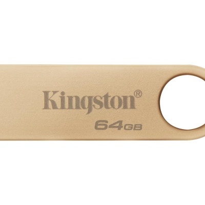 Pen USB Kingston bege 64GB com buraco circular
