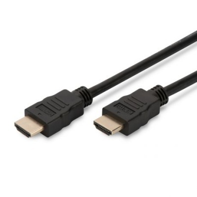 Cabo HDMI preto com conectores dourados