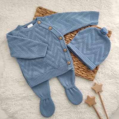 Conjunto de Malha Benedict - Azul Cobalto