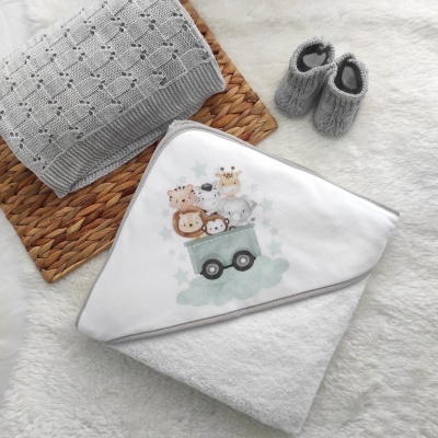 Toalha Banho Ben e os amiguinhos Cinza