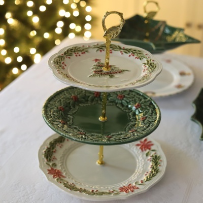 Fruteira de 3 andares Flor do Natal