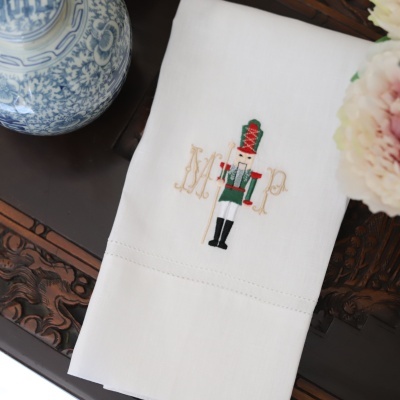 Toalha de Mãos/Pano de Cozinha Nutcracker com Monograma