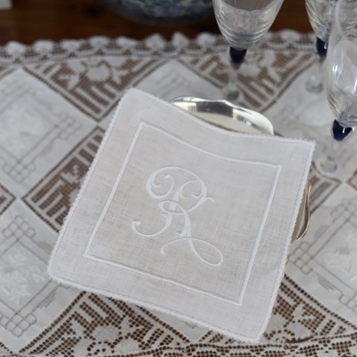 Guardanapo Cocktail Monograma - Conjunto de 4