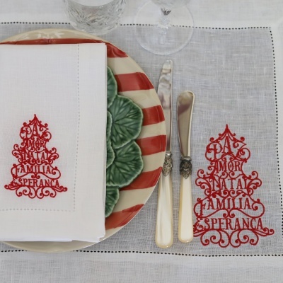 Individual Árvore de Natal Palavras - Pack de 4