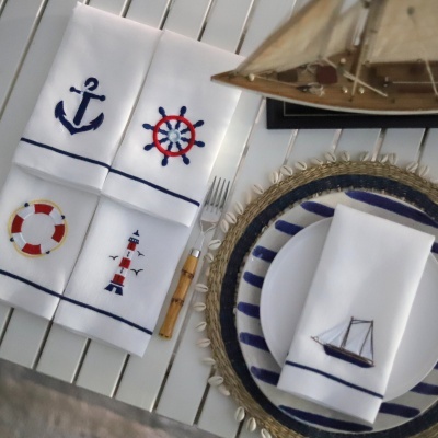 Guardanapos Motivos Náuticos - Conjunto de 5 guardanapos
