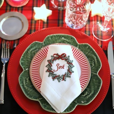 Guardanapo Coroa de Pinheiro com Nome ou Letra