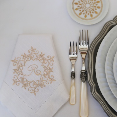 Guardanapo Monograma 1 Letra e Moldura II