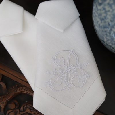 Guardanapo Monograma 1 Letra Folhas