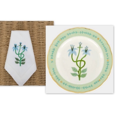 Conjunto de 4 Guardanapos Flor Bitossi