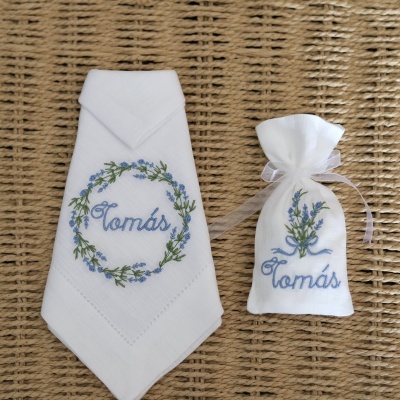 Conjunto de 4 Guardanapos Coroa de Alfazema com Nome