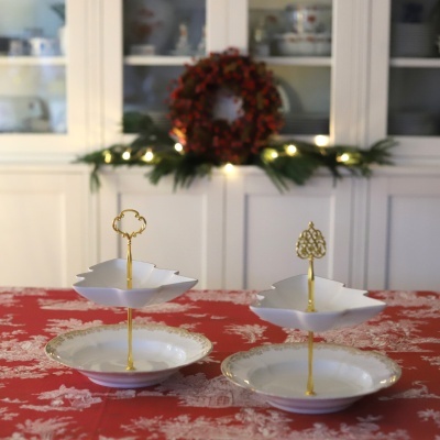 Fruteira de 2 andares Fio Dourado