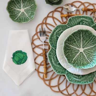 Conjunto de 4 Guardanapos Couve