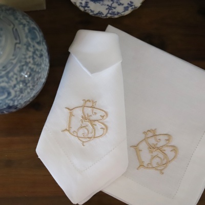 Conjunto de 4 GUARDANAPOs MONOGRAMA 2 LETRAS FILIGRANA entrelaçadas