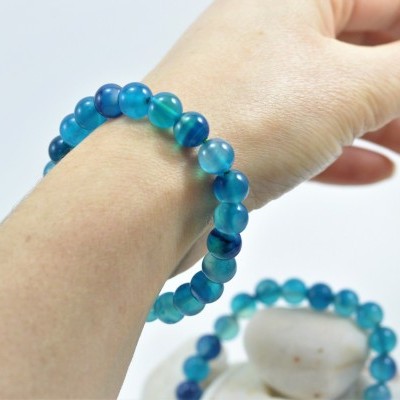 Pulseira de bolas Ágata Azul