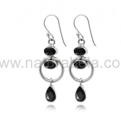Brincos em prata com Ónix Brincos em prata com Ónix
