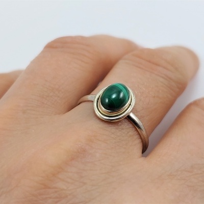 Anel em Prata com Malaquite Anel em Prata com Malaquite
