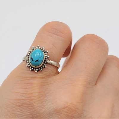 Anel em Prata com Turquesa Anel em Prata com Turquesa