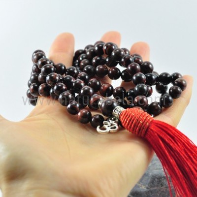 Mala Budista de Pedra Olho de Boi 8mm - Terço Tibetano OM