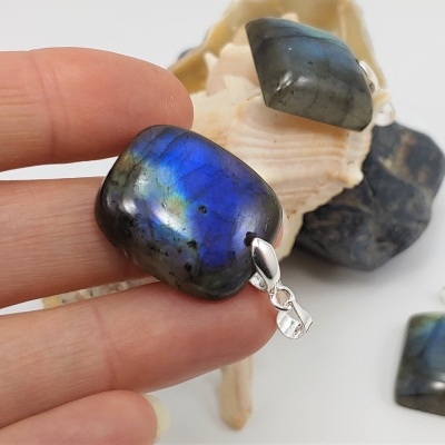 Pendente Labradorite Quadrado Prata