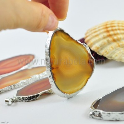 Pendente Chapa de Ágata em Prata 06