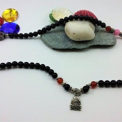 Pulseira Colar Rã do Dinheiro Preta Pulseira Colar Rã do Dinheiro Preta