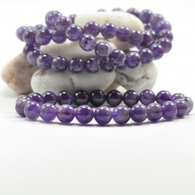 Pulseira de bolas Ametista 8mm