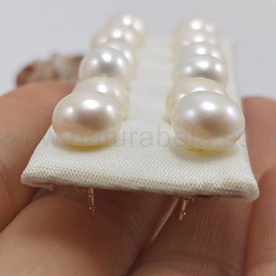 Brincos em Prata de Pérolas de Água Doce Brincos em Prata de Pérolas de Água Doce