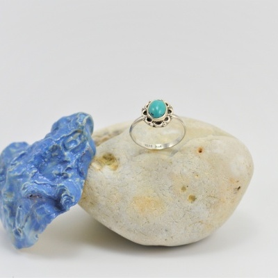 Anel em Prata com Turquesa Anel em Prata com Turquesa