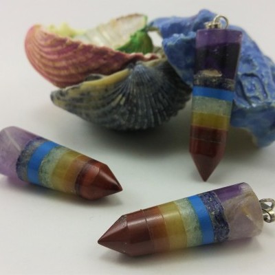 Pendente 7 Chakras Biterminado redondo Pendente 7 Chakras Biterminado redondo