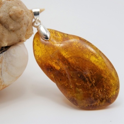 Pendente Âmbar Prata 925 Pendente Âmbar Prata 925