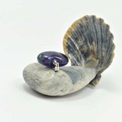 Pendente coração com pedra Fluorita Pendente coração com pedra Fluorita