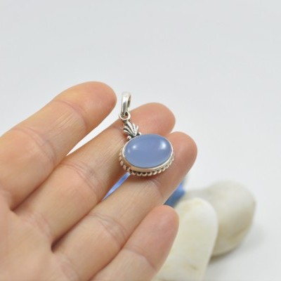 Pendente em prata com Calcedónia Azul Pendente em prata com Calcedónia Azul