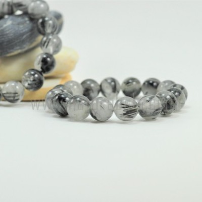 Pulseira de Quartzo Hialino com Turmalina Negra Pulseira de Quartzo Hialino com Turmalina Negra